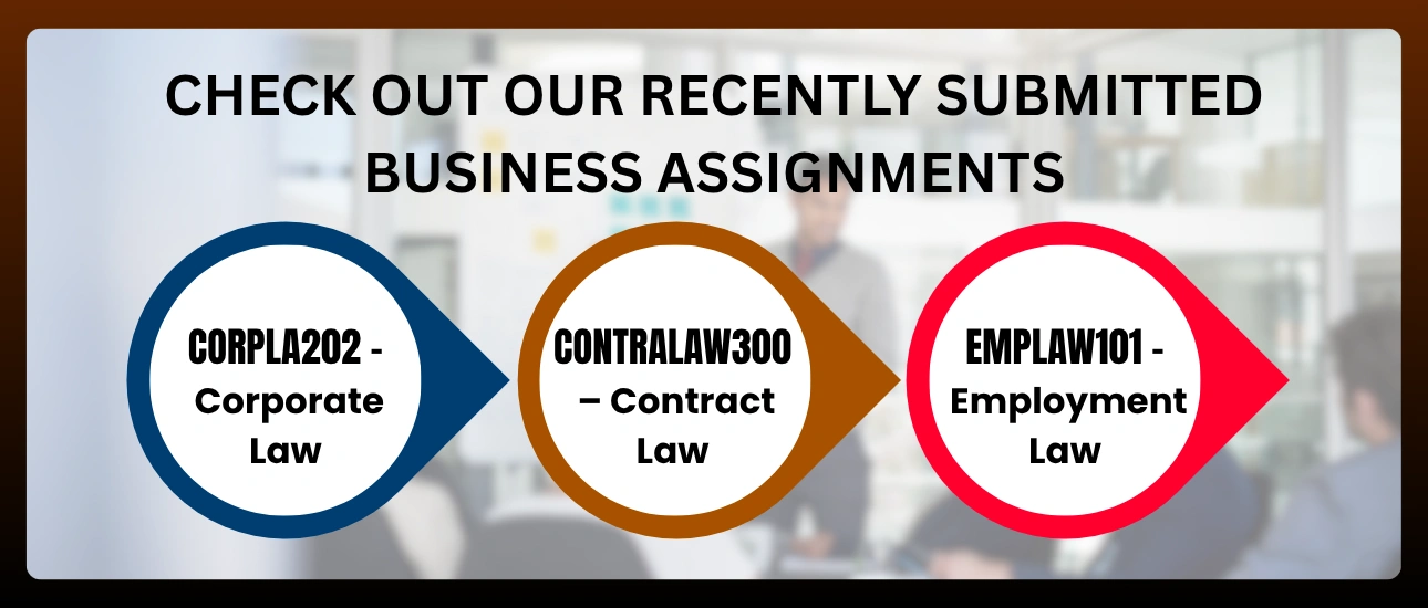 Check out our Recently Submitted Business Assignments